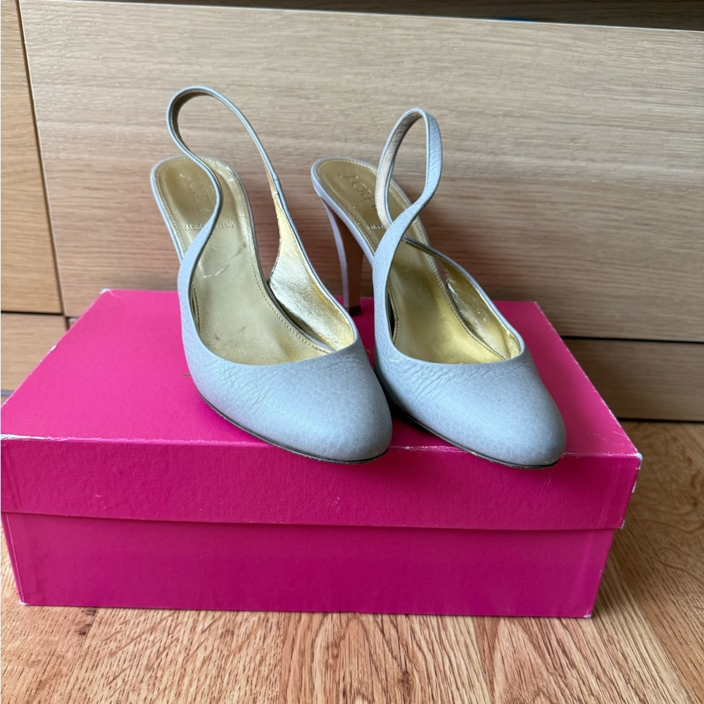 J. Crew Elegant Gray Slingback Heels